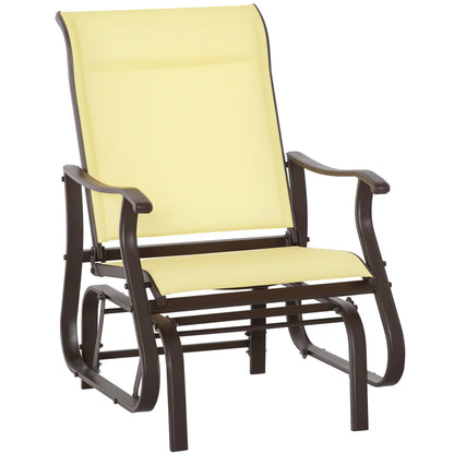 Outdoor Glider Chair, Steel Frame Mesh Fabric, Beige Outdoor Gliders at Gallery Canada