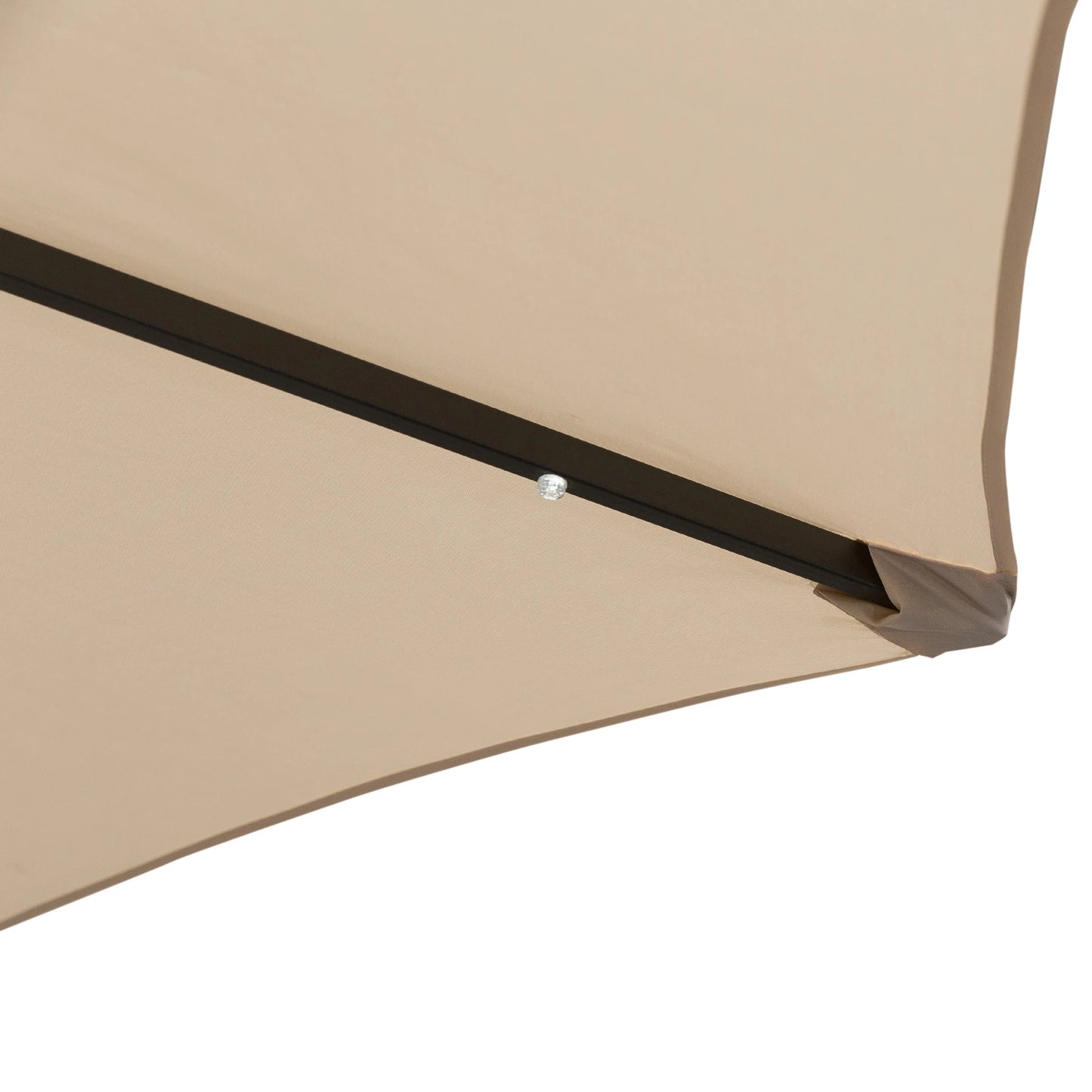8.8ft Solar Patio Umbrella, 24 LED Lights, Tilt Canopy, Cream Sun Umbrellas at Gallery Canada