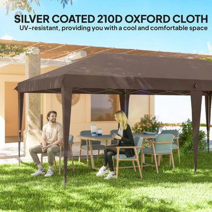 10' x 20' Pop Up Canopy Tent, Instant Shelter With Carrying Bag, Coffee Pop Up Canopies at Gallery Canada