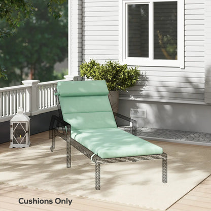 Patio Chaise Lounge Chair Cushion, With Headrest And Ties, Green Patio Chair Cushions at Gallery Canada