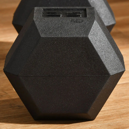 35lbs Rubber Hex Dumbbells, Hand Weight, Fitness Training, Black Dumbbells & Barbells at Gallery Canada