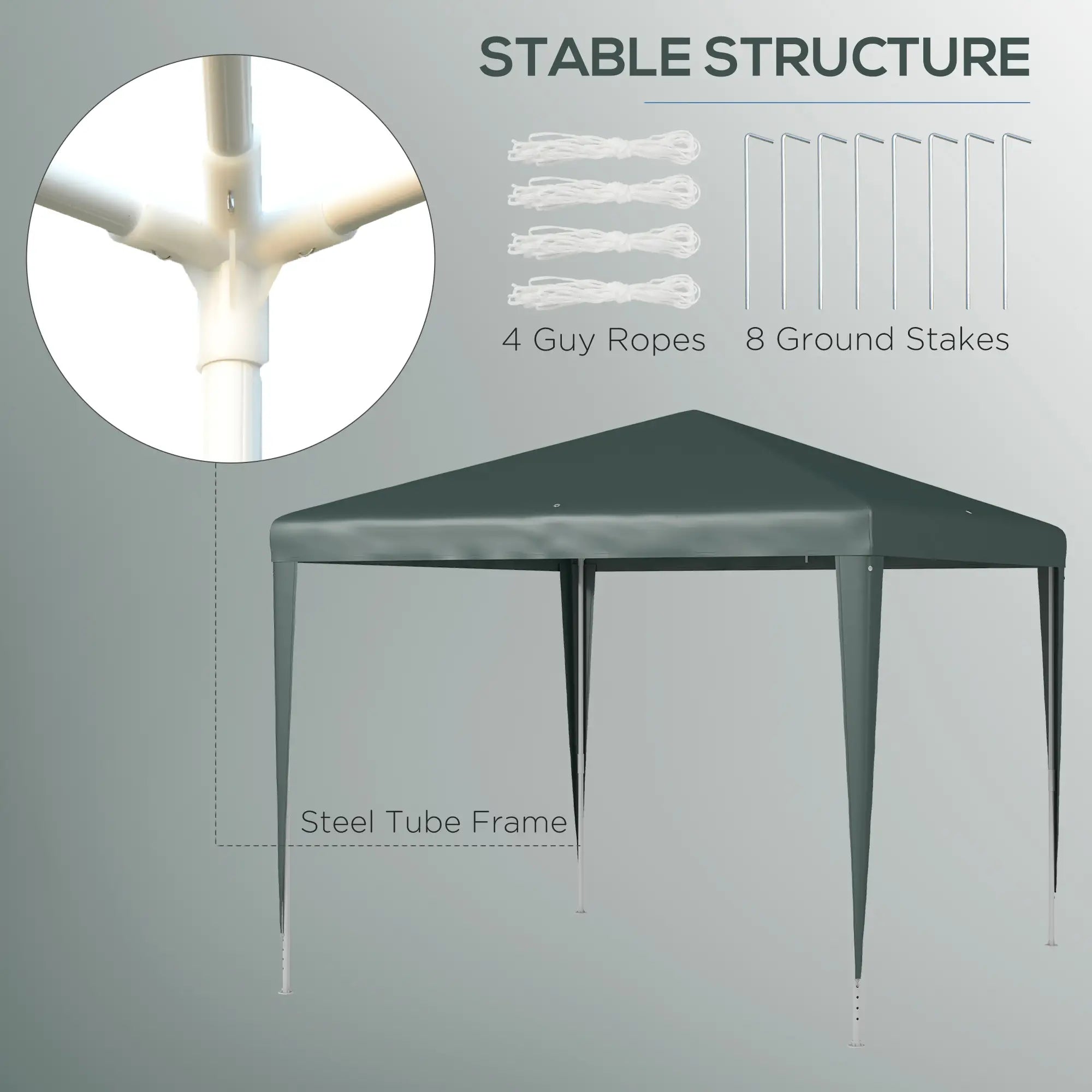 9' x 9' Portable Canopy Tent, Outdoor Sunshade for Weddings, Dark Green Canopy Tents at Gallery Canada