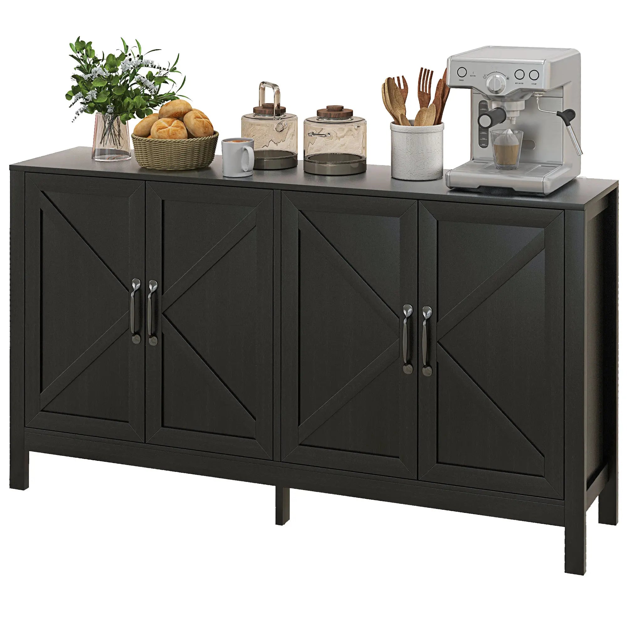Sideboard Buffet, Storage Cabinet, TV Stand for 65 Inches, Black Oak Bar Cabinets Black Oak at Gallery Canada