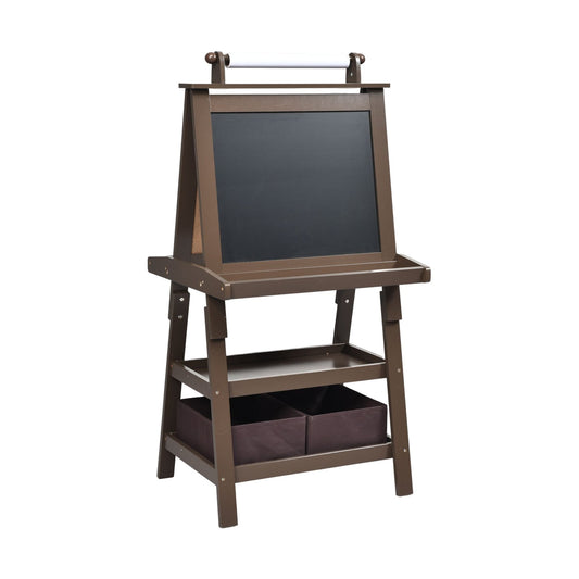 3 in 1 Double-Sided Storage Art Easel, Brown
