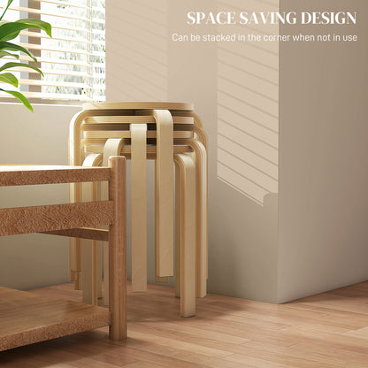 Round Stackable Chairs Set of 4, 18-Inch Backless Stacking Stools for Kitchen, Dining Room, Office, Outdoors Bar Stools at Gallery Canada