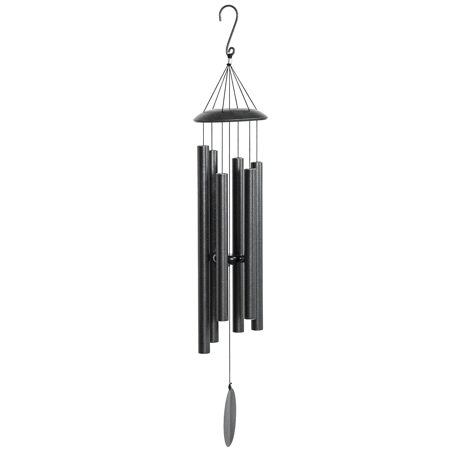 45" Deep Tone Wind Chime, 6 Aluminum Tubes, Outdoor Decor, Dark Grey Garden Decor Dark Grey at Gallery Canada