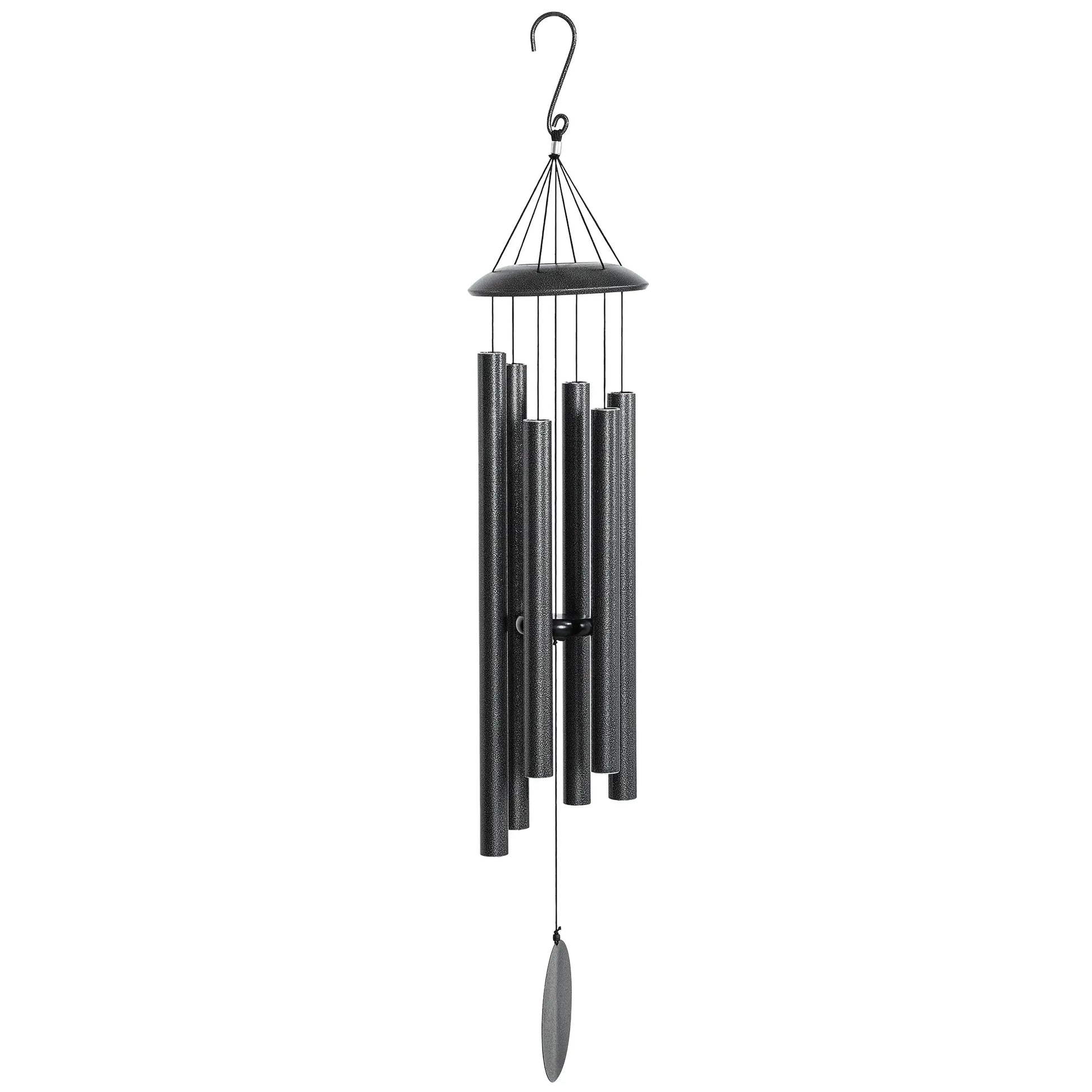 45" Deep Tone Wind Chime, 6 Aluminum Tubes, Outdoor Decor, Dark Grey Garden Decor Dark Grey at Gallery Canada