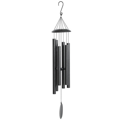 45" Deep Tone Wind Chime, 6 Aluminum Tubes, Outdoor Decor, Dark Grey Garden Decor Dark Grey at Gallery Canada