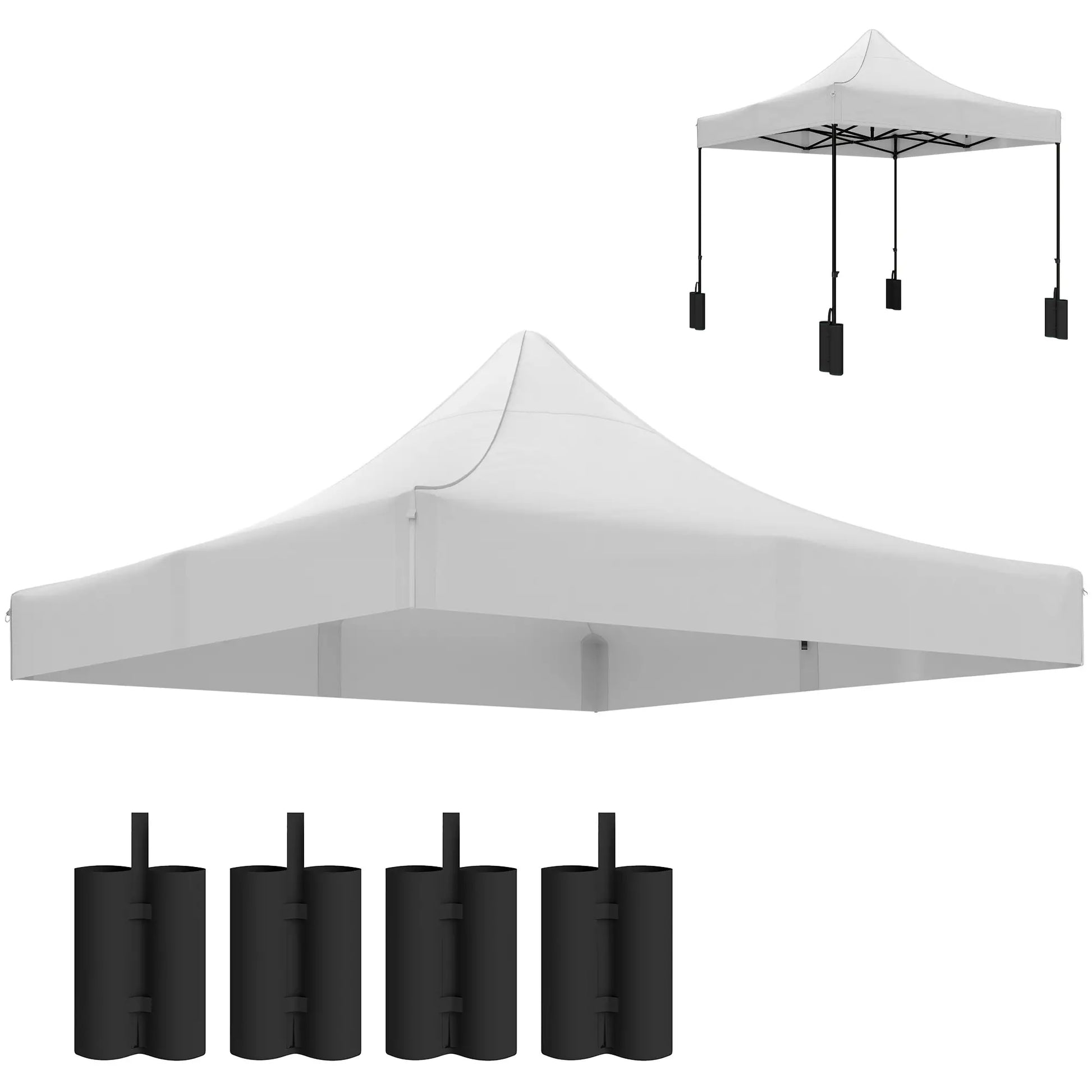 10' x 10' Replacement Canopy Top, Pop Up Tent, UPF50+, White Gazebo Canopy Replacement at Gallery Canada