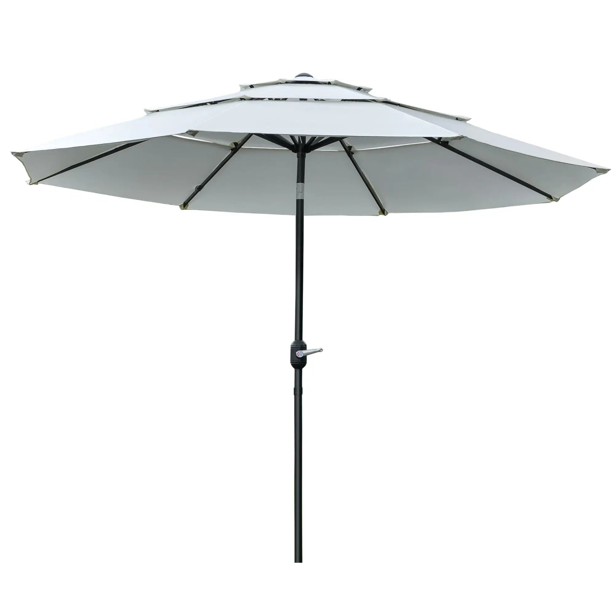 9FT 3-Tier Patio Umbrella, Crank & Tilt, Cream White Sun Umbrellas at Gallery Canada