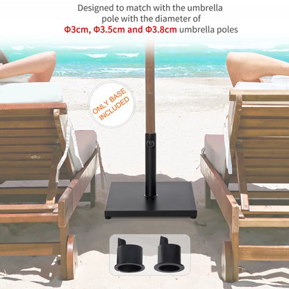 40 lbs Steel Square Parasol Stand Base, Adjustable Knob, Black Umbrella Bases at Gallery Canada