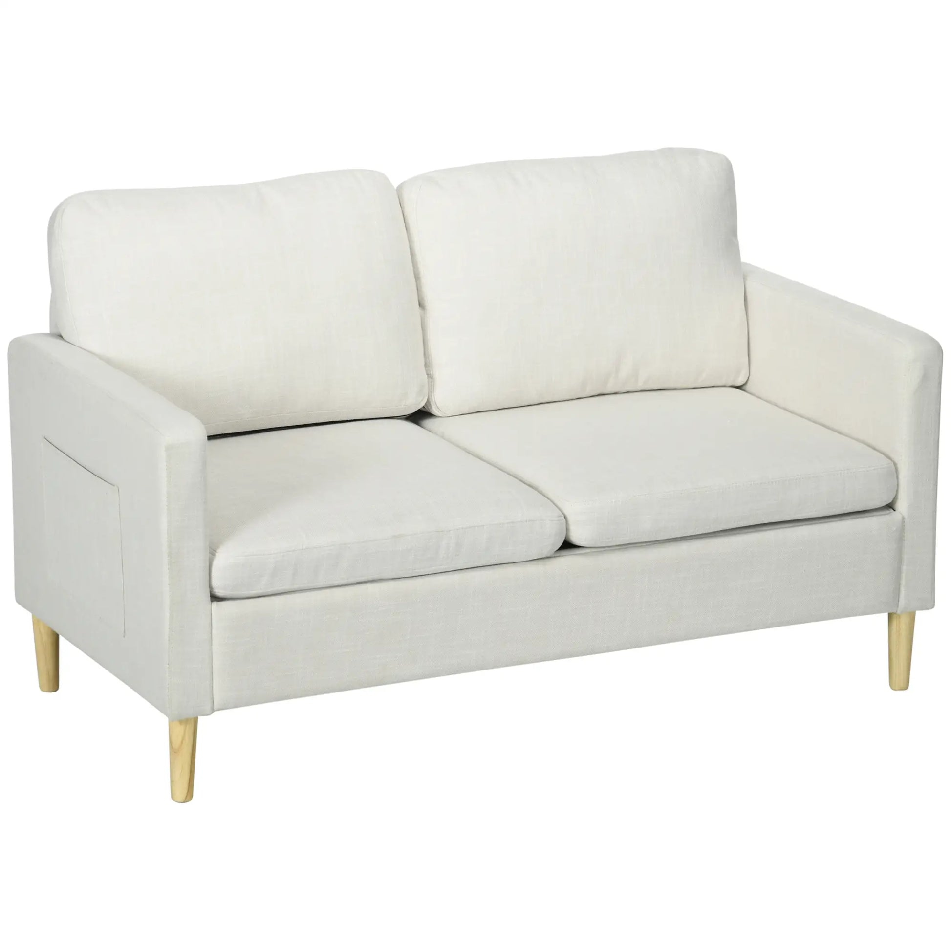56" 2 Seat Sofa, Modern Love Seat, Upholstered Couch, White 2-Seater Sofas at Gallery Canada