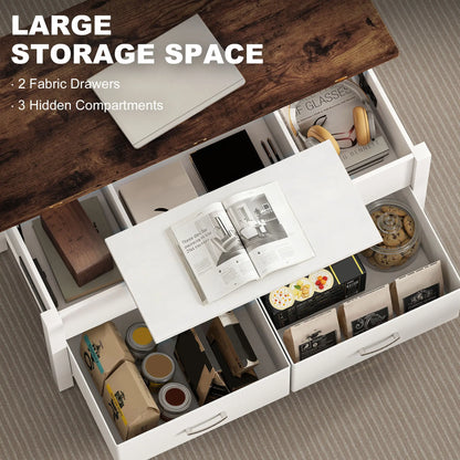 Lift Top Coffee Table, 3 Hidden Compartments, 2 Fabric Drawers Coffee Tables at Gallery Canada