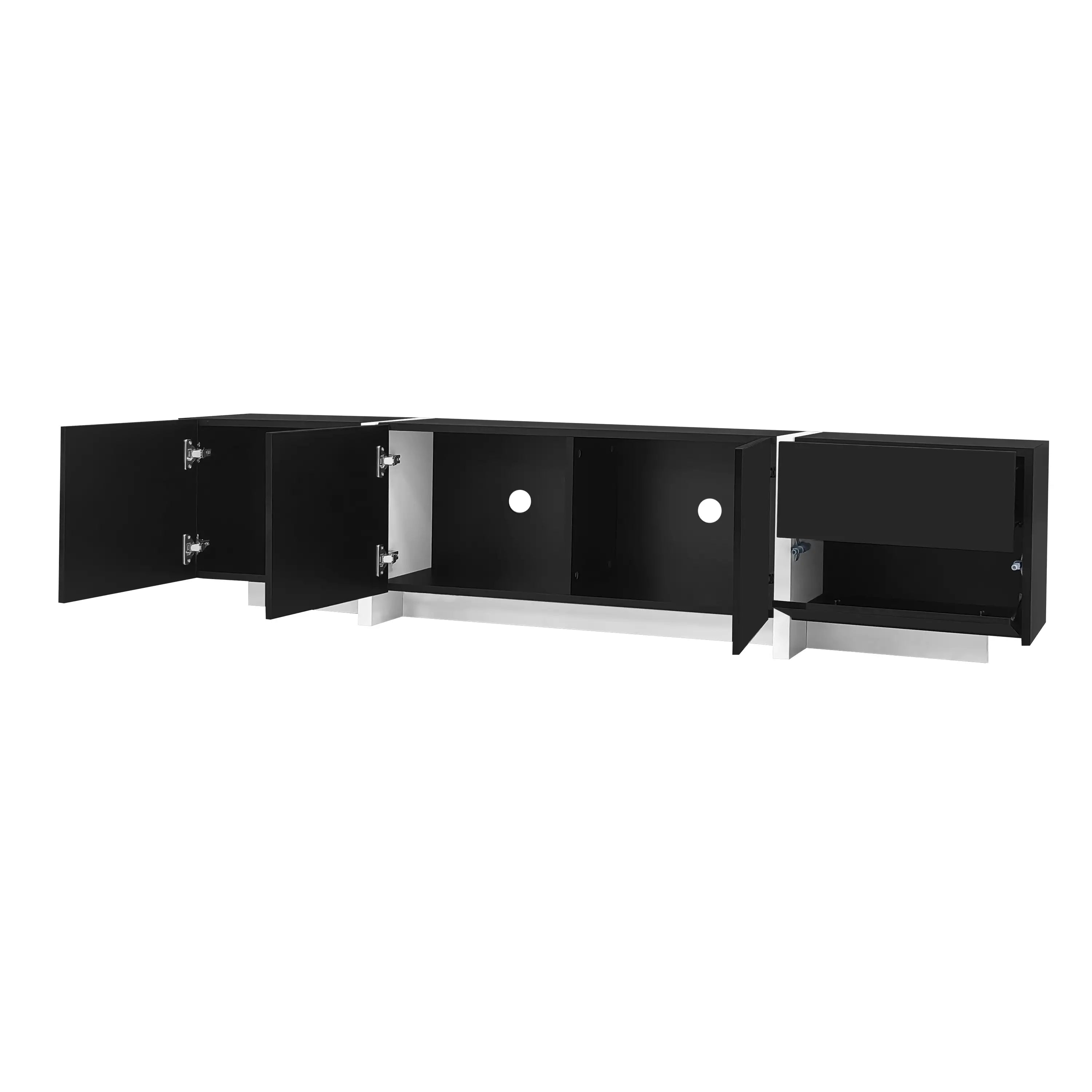 TV Cabinet, High Gloss Finish, LED Light, 67