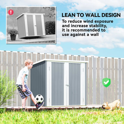 5' x 3' Metal Garden Storage Shed, Tool House With Double Doors Sheds at Gallery Canada