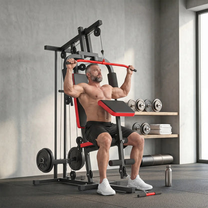 Home Gym Equipment, Multifunctional Weight Machine with Pulley System for Full Body Strength Training, Black Power Towers at Gallery Canada