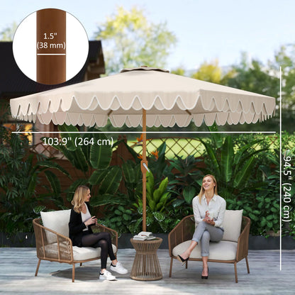 9 ft Outdoor Patio Umbrella, Push Button Tilt Crank, Cream White Sun Umbrellas at Gallery Canada