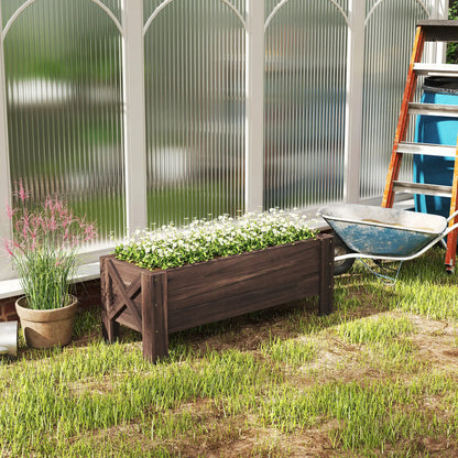 3.3 x 1.2 x 1.2 ft Raised Garden Bed, Carbonized Elevated Garden Beds at Gallery Canada