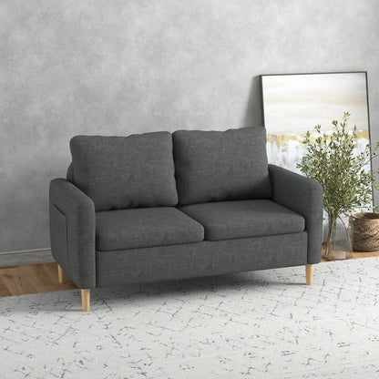 56" 2 Seat Sofa, Modern Love Seat, Upholstered Couch, Grey 2-Seater Sofas at Gallery Canada