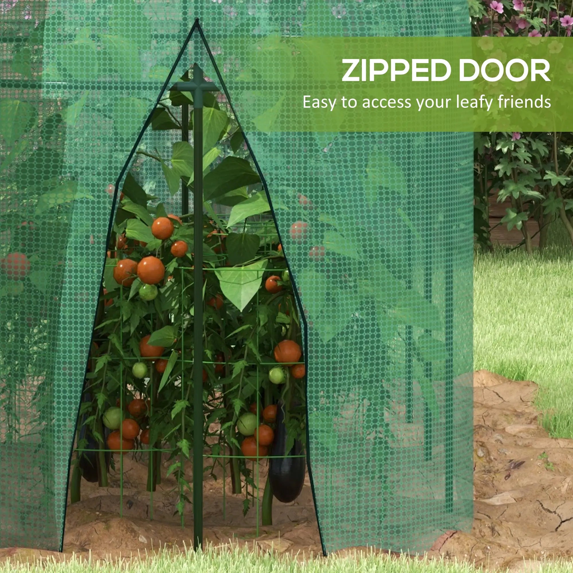 9.8' x 3.3' Plant Protector Tent, Crop Cage, Zipped Door, Ground Stakes Walk In Greenhouses at Gallery Canada