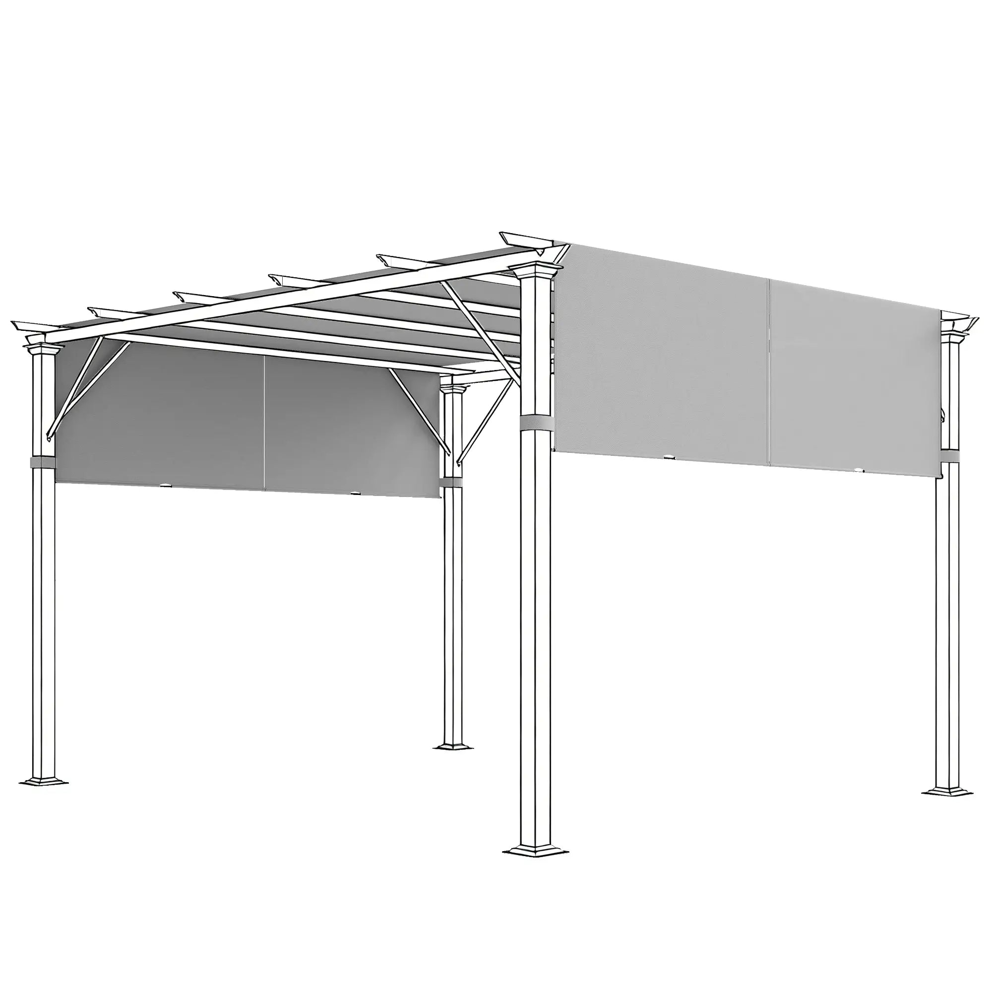 2 Pcs UV Protection Pergola Canopy, 10' x 10', Light Grey Gazebo Canopy Replacement Light Grey at Gallery Canada