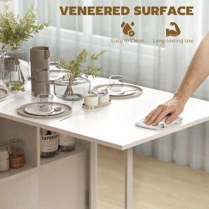 Foldable Drop Leaf Table With Hideaway Shelves, Brown Dining Tables at Gallery Canada