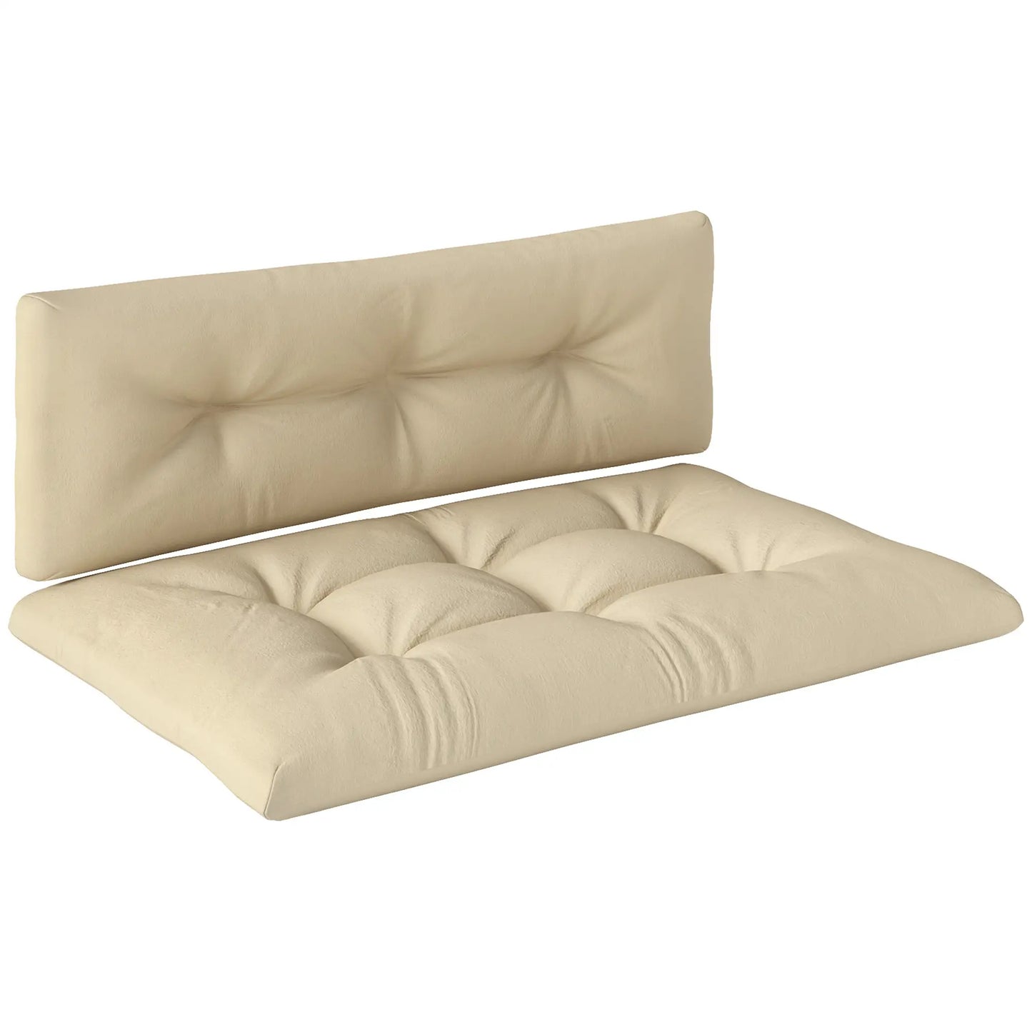 2-Piece Pallet Cushion Set, 3.9" Thick, Outdoor, Tufted, Beige Patio Chair Cushions at Gallery Canada