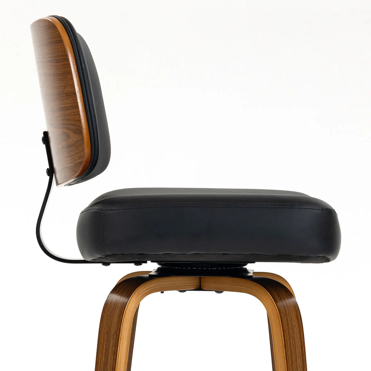 Swivel Bar Stools Set of 2, PU Leather, Black Bar Stools at Gallery Canada