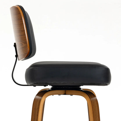 Swivel Bar Stools Set of 2, PU Leather, Black Bar Stools at Gallery Canada
