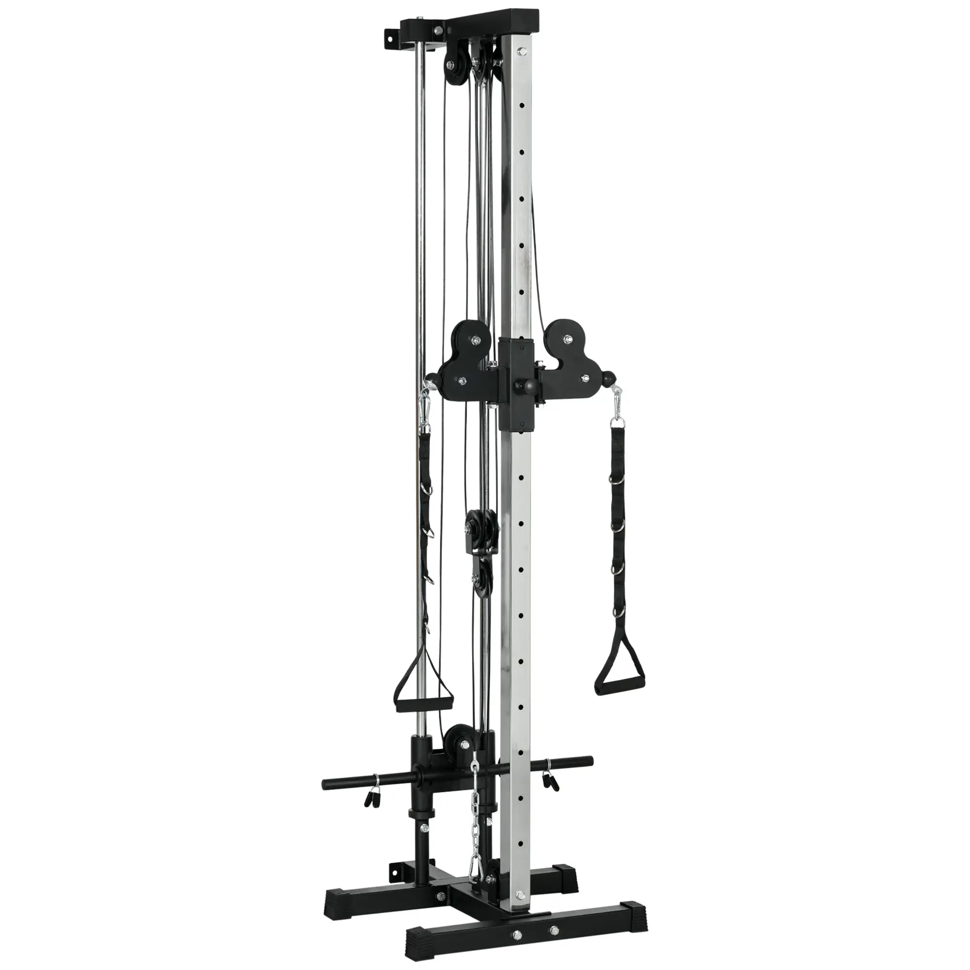 Wall Mount Cable Station, 15 Position Adjustable Dual Pulley, Home Gym Power Towers at Gallery Canada