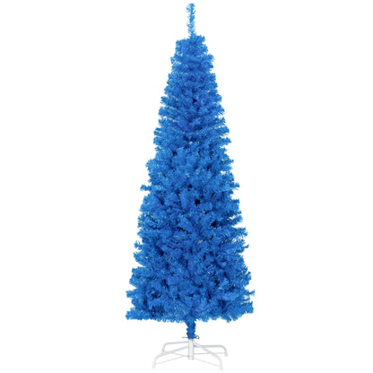 6FT Pencil Christmas Tree, Artificial, Automatic Open, Blue Pencil Christmas Trees Blue at Gallery Canada
