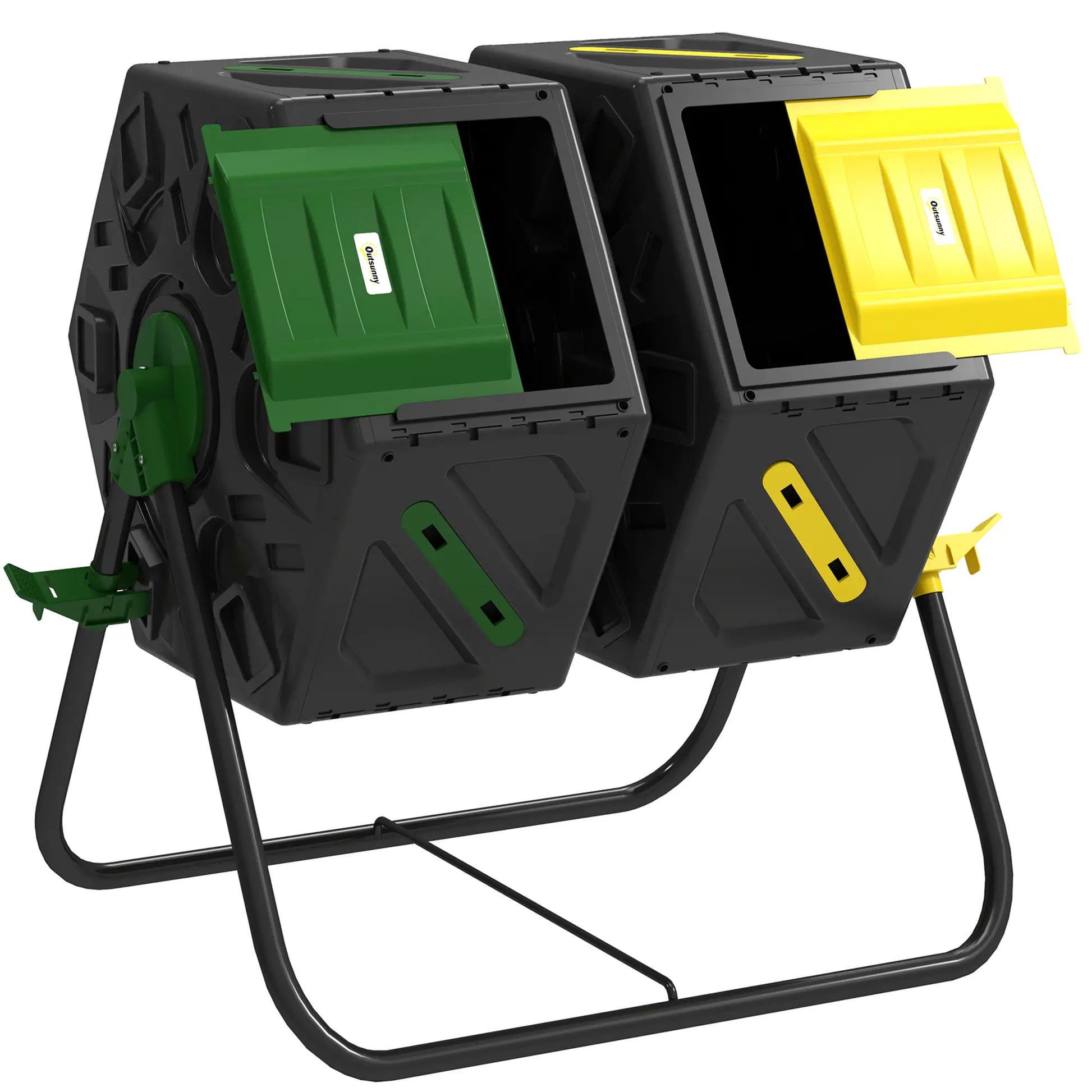 Rotating Composter, Dual Chamber, 34.5 Gallon, Yellow and Green Garden Accessories at Gallery Canada