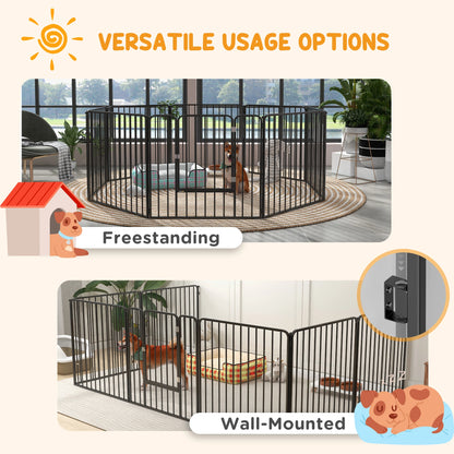 Outdoor Dog Fence, 8 Panels 31.5" Height, Steel Pet Exercise Pen Houses, Kennels & Pens at Gallery Canada