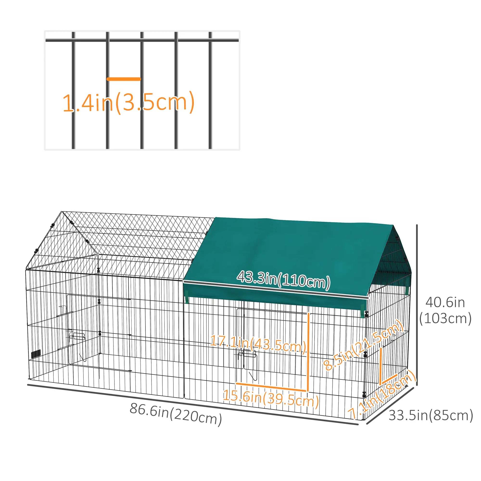 87 Small Animal Cage With Roof, Indoor Outdoor Use, Green Houses & Habitats at Gallery Canada