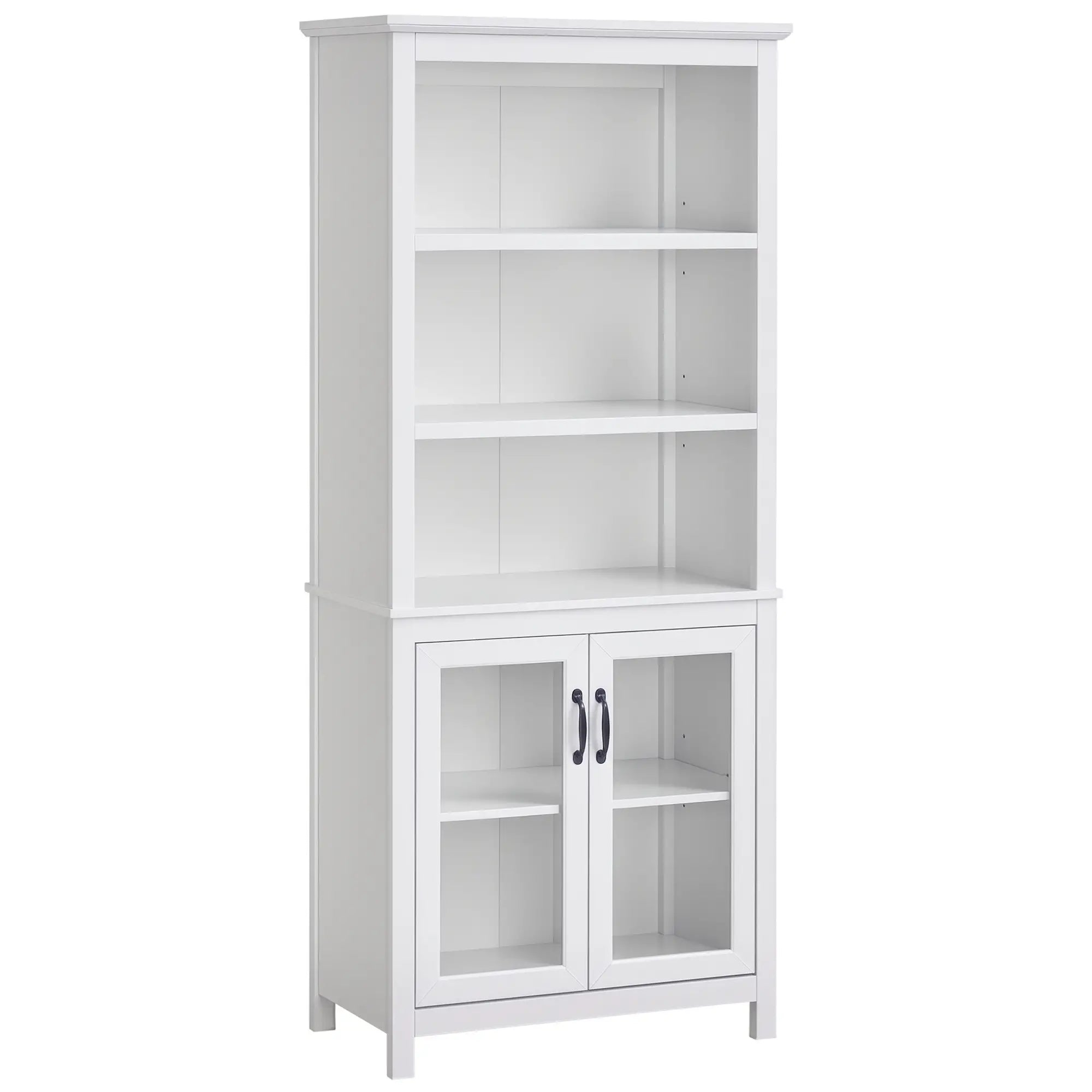 Multifunctional Storage Cabinet, Adjustable Shelves, White White Bookshelves White at Gallery Canada