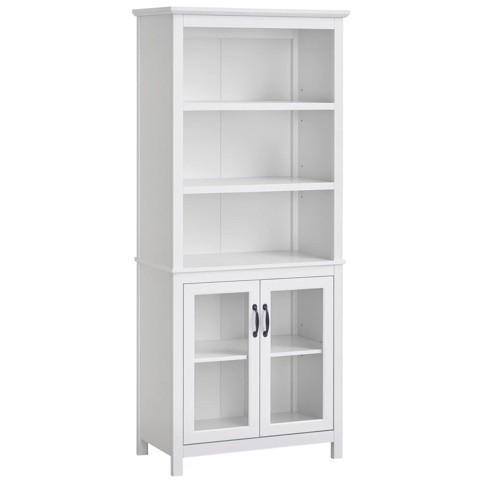 Multifunctional Storage Cabinet, Adjustable Shelves, White White Bookshelves White at Gallery Canada