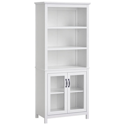 Multifunctional Storage Cabinet, Adjustable Shelves, White White Bookshelves White at Gallery Canada