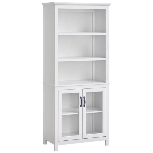 Multifunctional Storage Cabinet, Adjustable Shelves, White White Bookshelves White at Gallery Canada