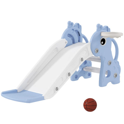 3 In 1 Toddler Slide, Climber, Basketball Hoop, Giraffe Design, Blue Gym Sets & Swings at Gallery Canada