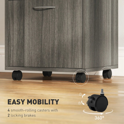 24" Filing Cabinet, Lockable Drawer, Wheels, Distressed Grey Office Cabinets & Cupboards at Gallery Canada