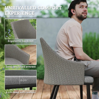 7 Piece Wicker Patio Set, Cushions, Umbrella Hole, Slatted Table Outdoor Dining Sets at Gallery Canada