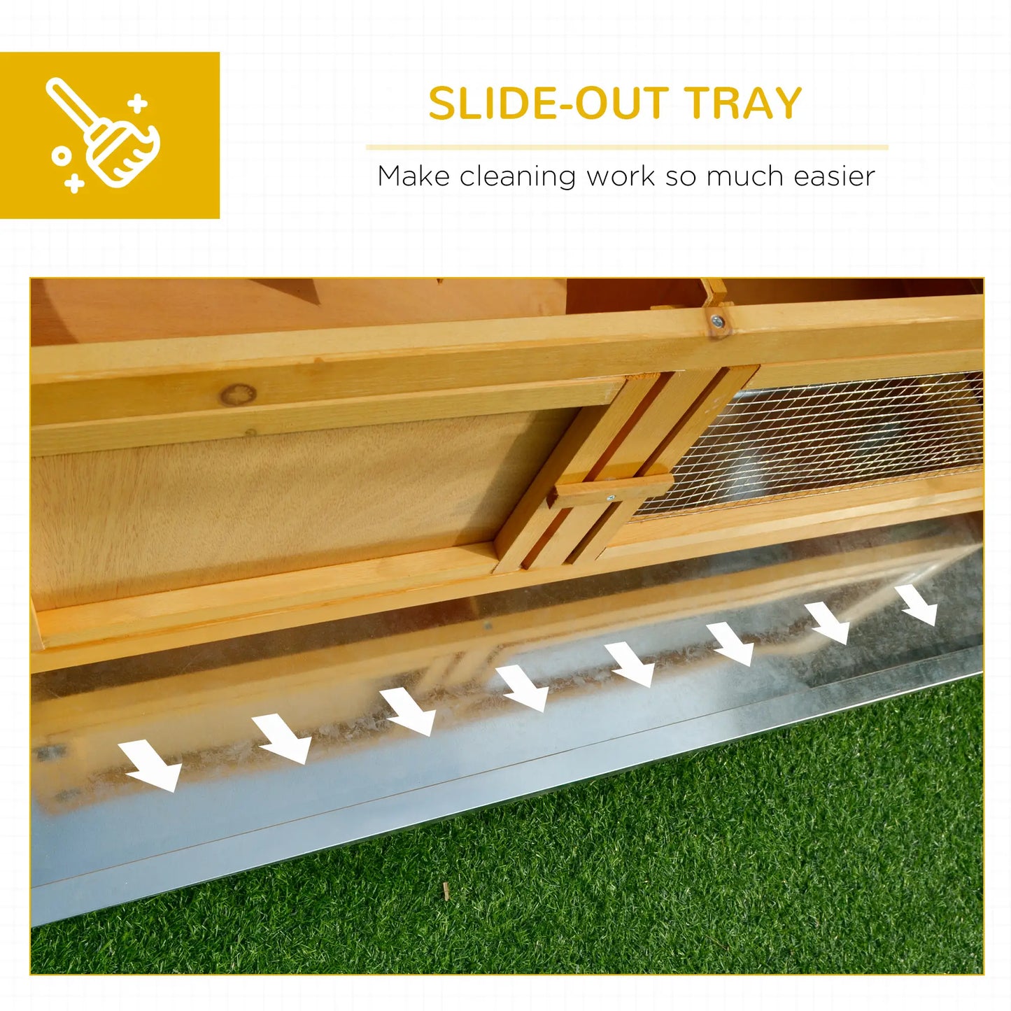 Wooden Rabbit Hutch, Indoor Outdoor Bunny Cage, Slide-Out Tray, Openable Roof Rabbit Hutch at Gallery Canada