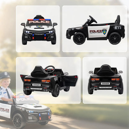 Kids Electric Police Car, Remote Control, Sirens, Lights, Music, White Electric Toy Cars at Gallery Canada