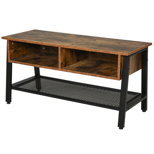 Industrial TV Stand, TV Console Table for TV up to 45'' Flat Screen, Entertainment Center for Living Room, Bedroom, Rustic Brown - Gallery Canada