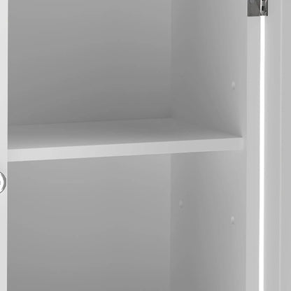 Bathroom Wall Cabinet with Adjustable Shelf, 2 Doors, Towel Racks, White