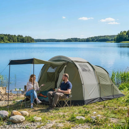 Waterproof Camping Tent, Two Room, 3-4 Person, Green Camping Tents at Gallery Canada