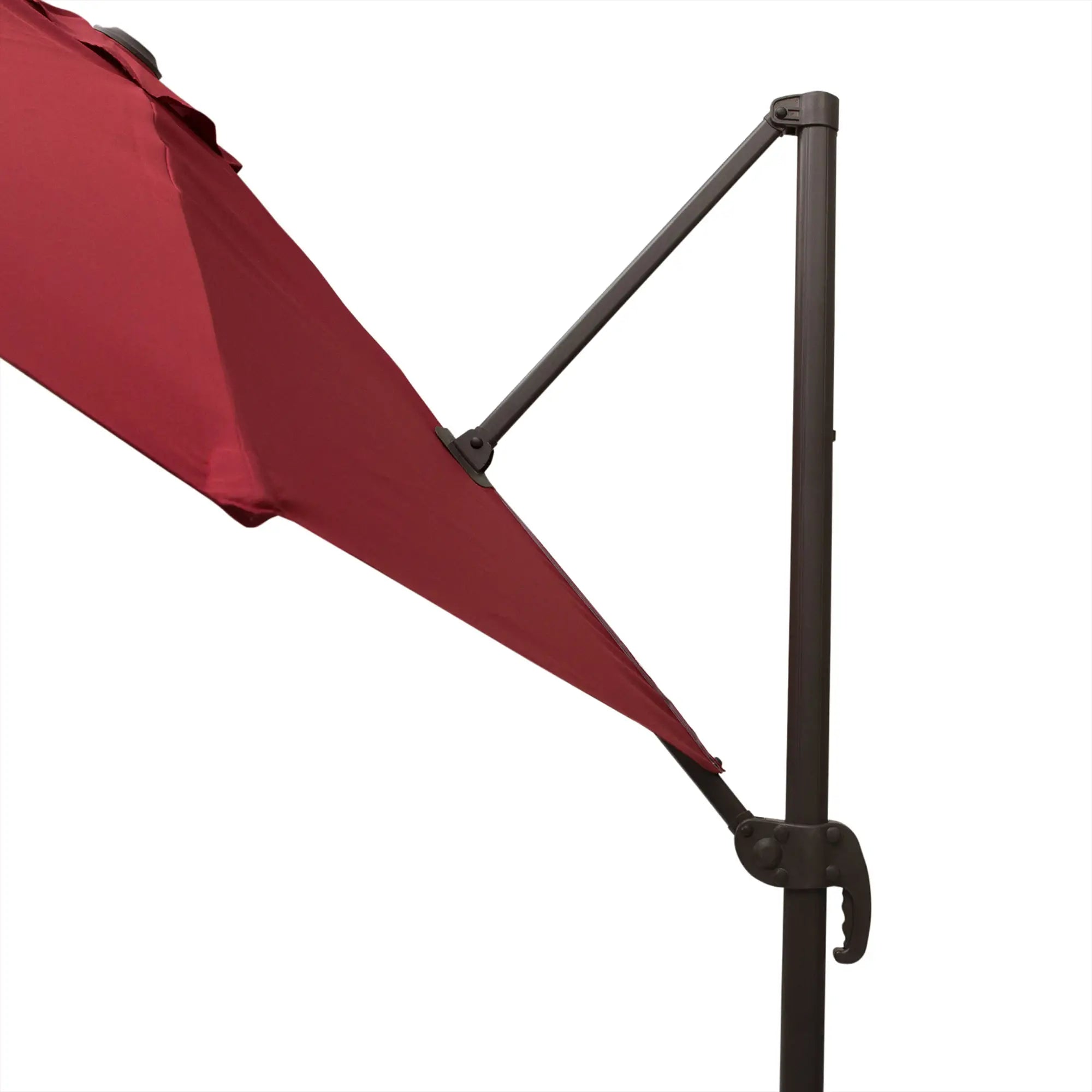 10ft Cantilever Patio Umbrella, 360° Rotation, Crank, Cross Base, Wine Red Offset Cantilever Umbrellas at Gallery Canada