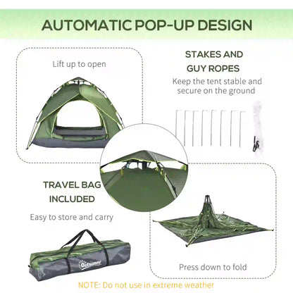 3 Person Camping Tent, 1000mm Waterproof, Dark Green Camping Tents at Gallery Canada