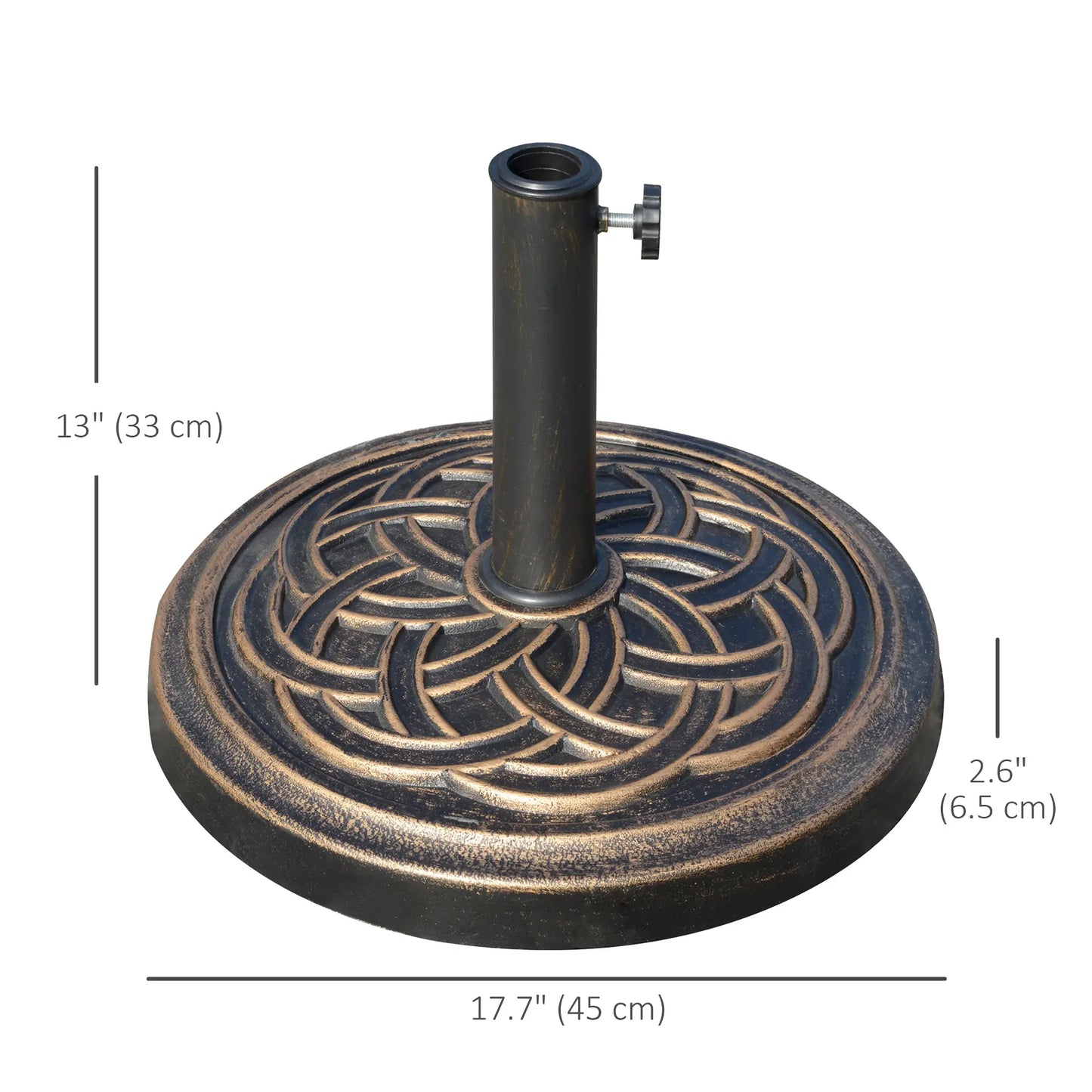 25 lb Heavy Duty Patio Umbrella Base, Round Stand, Outdoor, Bronze Umbrella Bases at Gallery Canada