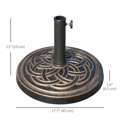 25 lb Heavy Duty Patio Umbrella Base, Round Stand, Outdoor, Bronze Umbrella Bases at Gallery Canada